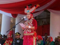 Pesan Patriotisme Bupati Sutinah di Upacara HUT Ke-79 Kemerdekaan RI