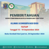 RSUD Bontang Umumkan Pelayanan Poli Gigi Tutup Sementara