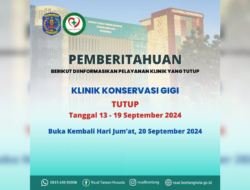 RSUD Bontang Umumkan Pelayanan Poli Gigi Tutup Sementara