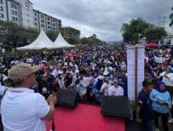 Senam Bersama SDK-JSM dan Tina-Yuki: Warga Mamuju Padati Jalan Yos Sudarso