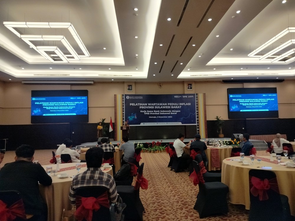 Tingkatkan Kualitas Jurnalisme Ekonomi, BI Sulbar Gelar Pelatihan Wartawan Peduli Inflasi