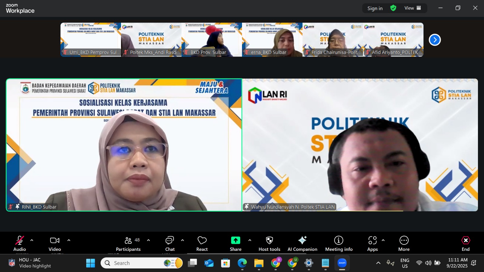 Pemprov Sulbar dan STIA LAN Makassar Dorong Peningkatan Kapasitas ASN melalui Sosialisasi Kelas Kerja Sama