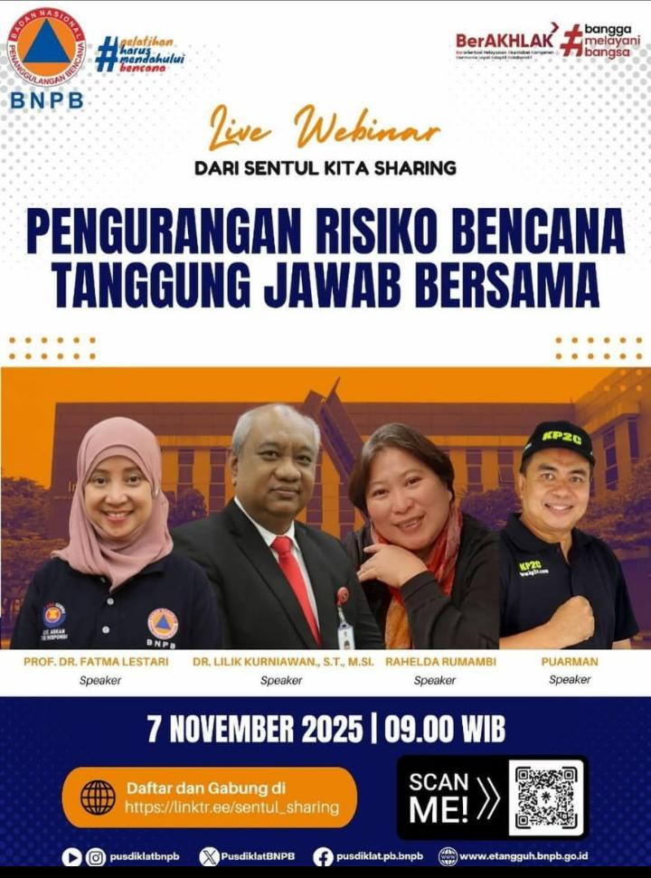 BPBD Sulbar Ikuti Live Webinar Pusdiklat BNPB RI