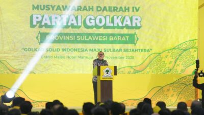 Gubernur Sulbar Hadiri Musda IV Golkar, Tekankan Kolaborasi demi Pembangunan Daerah