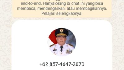 Waspada! Akun Palsu Wagub Sulbar Menawarkan Bantuan Fiktif di WhatsApp