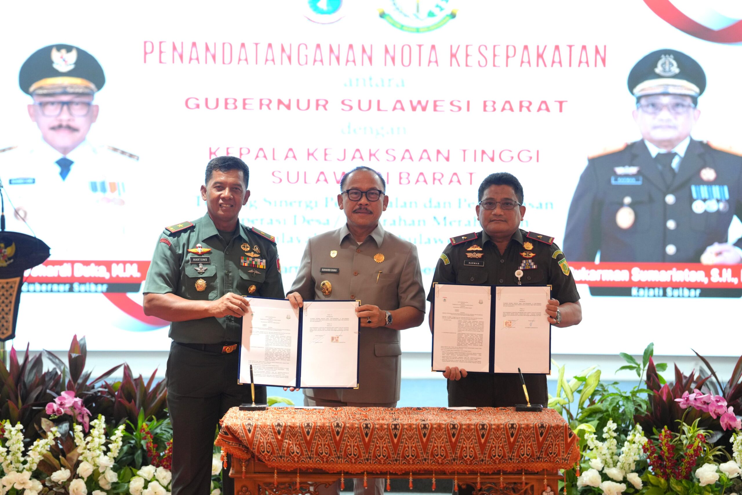 Gubernur Sulbar dan Kajati Tandatangani Nota Kesepakatan Pengawasan Koperasi Desa Merah Putih
