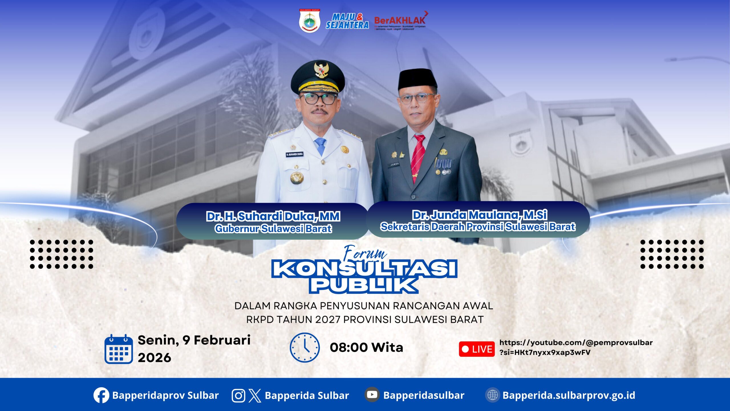 Menuju Sulbar Maju dan Sejahtera, Pemprov Siapkan Forum Publik RKPD 2027