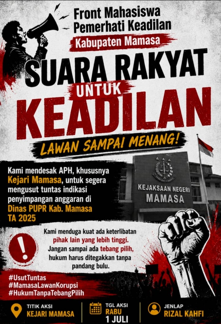 FM-PK Mamasa Laporkan Dugaan Penyimpangan Anggaran PUPR ke Kejari, Desak Audit Total