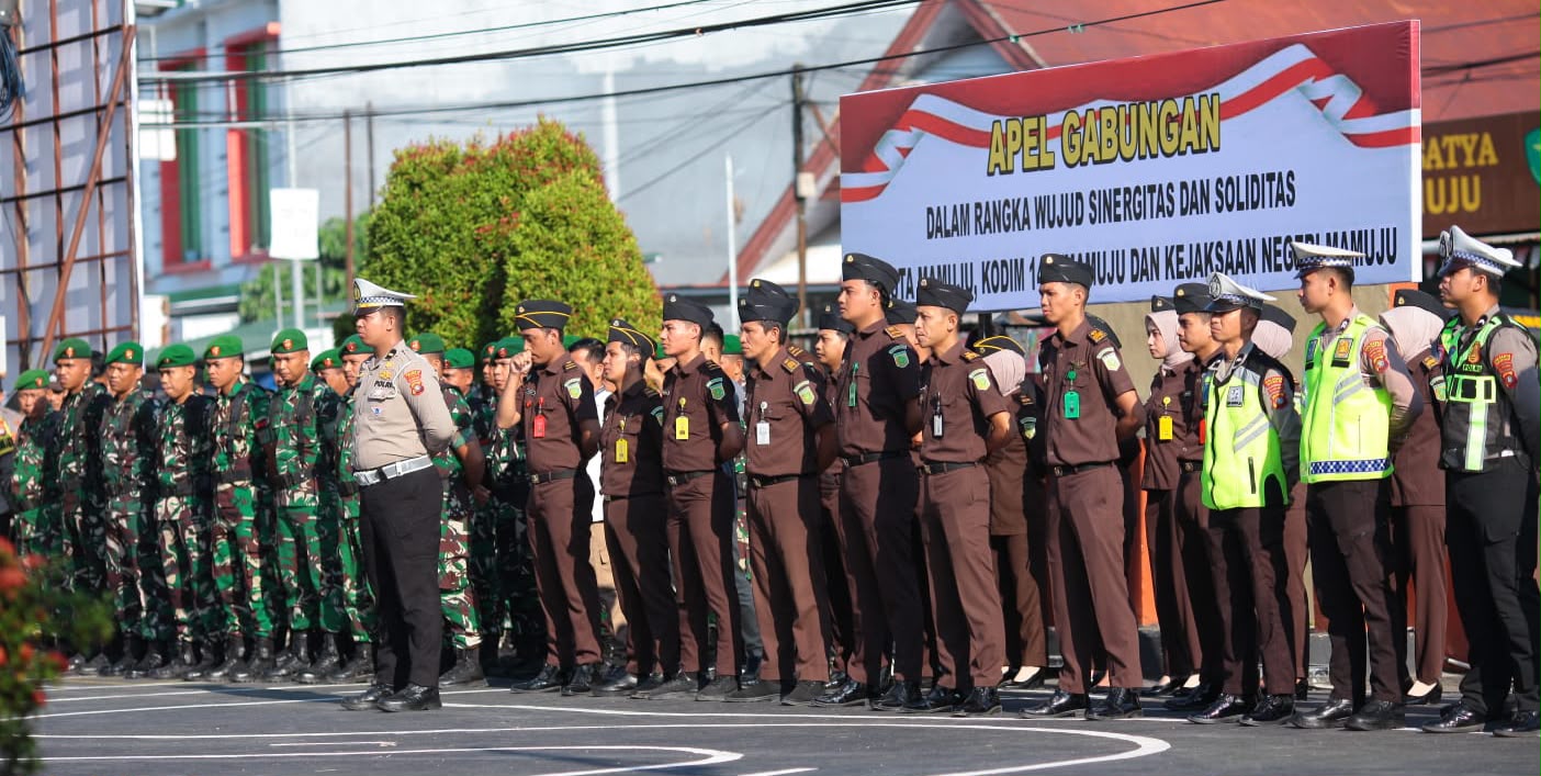 Apel Gabungan TNI-Polri dan Kejaksaan di Mamuju, Tutup Celah Provokasi yang Berpotensi Memecah Soliditas Antar Instansi