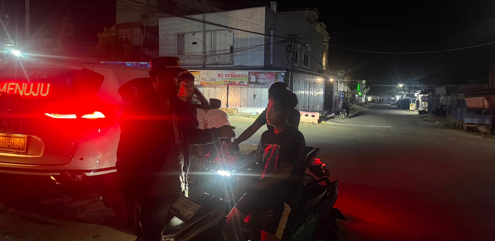 Polresta Mamuju Bubarkan Aksi Balap Liar di Bundaran Pasar Baru, Satu Kendaraan Diamankan