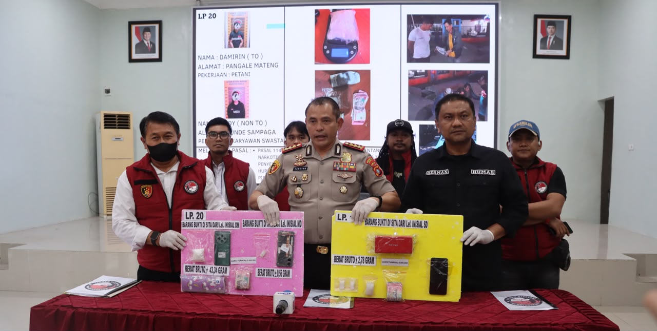 Operasi Antik Marano 2026, Polresta Mamuju Bongkar Dua Kasus Sabu, Tiga Tersangka Diamankan