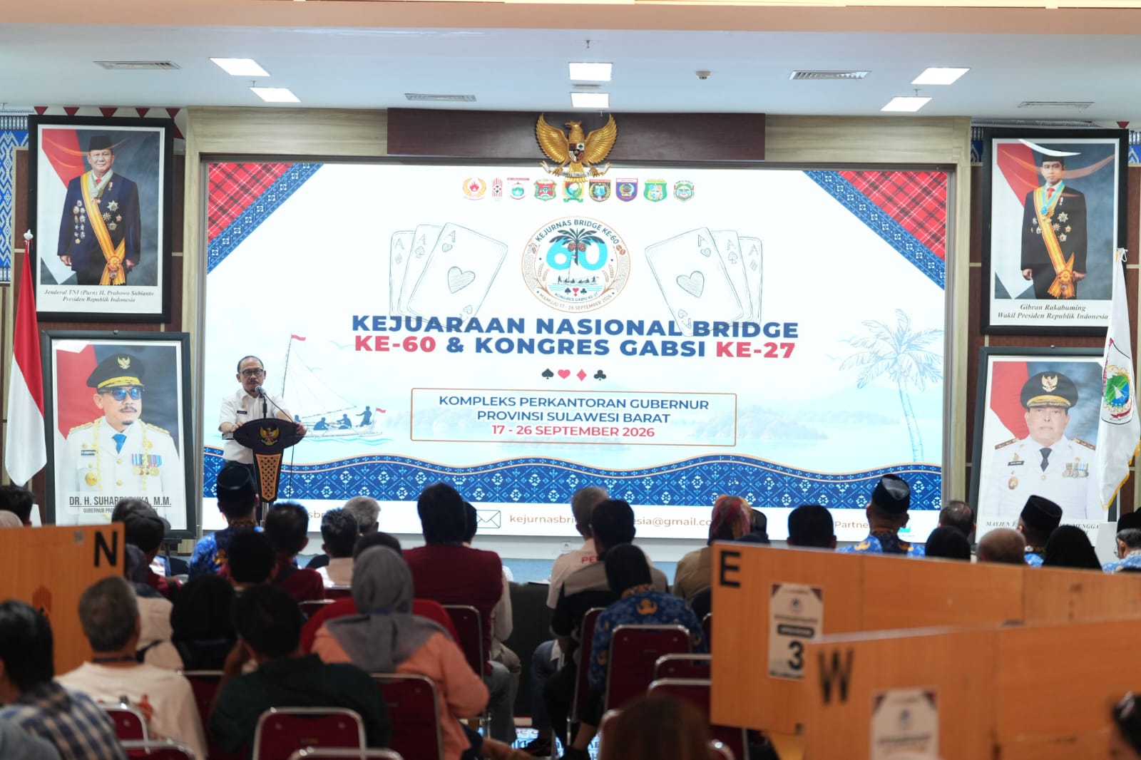Gubernur SDK Buka Kejurnas Bridge ke-60 & Kongres PB GABSI ke-27 di Mamuju, Diikuti 21 Provinsi