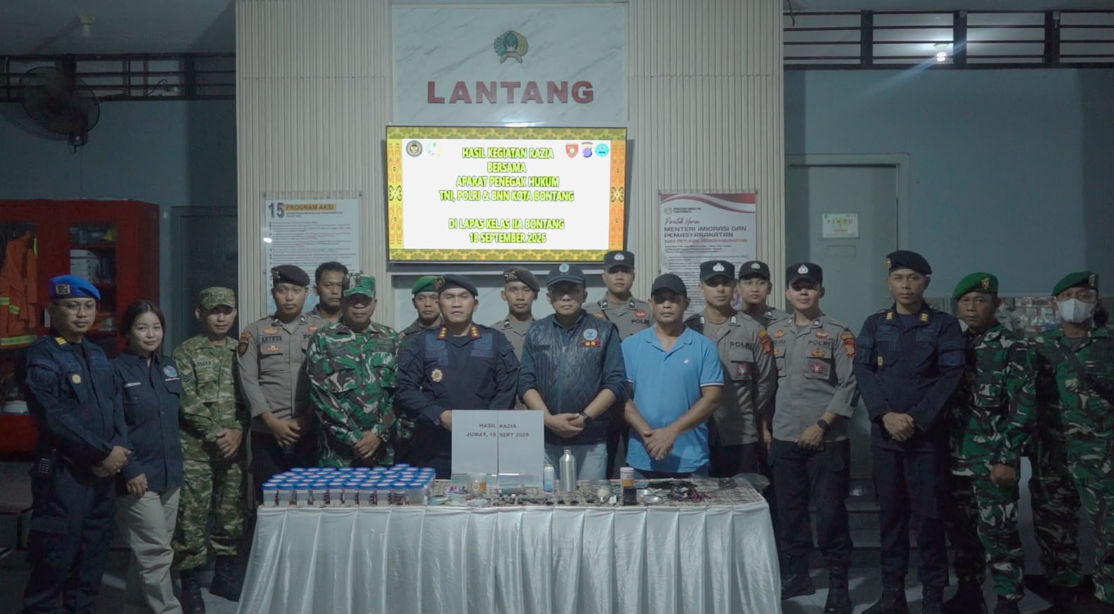 Lapas Bontang Perkuat Pengawasan, Razia Kamar dan Tes Urine Digelar Bersama TNI-Polri-BNNK